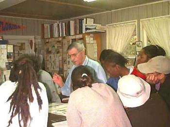 Explaining his work